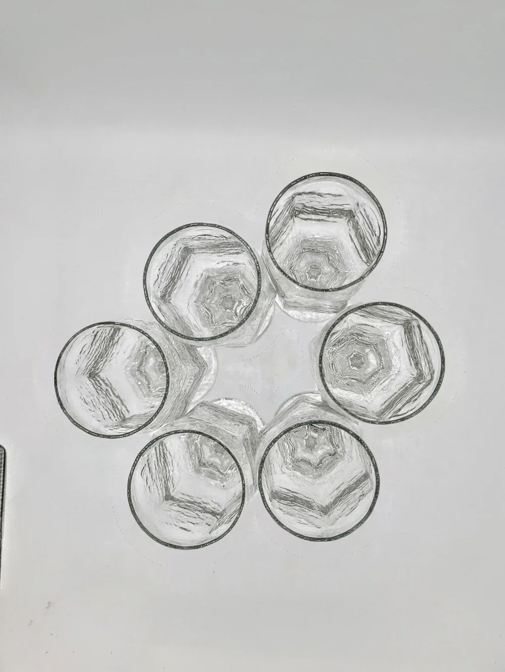 Libbey Chivalry Clear Water Beer Glasses Set of 6 Textured Pressed Glass 12 Oz